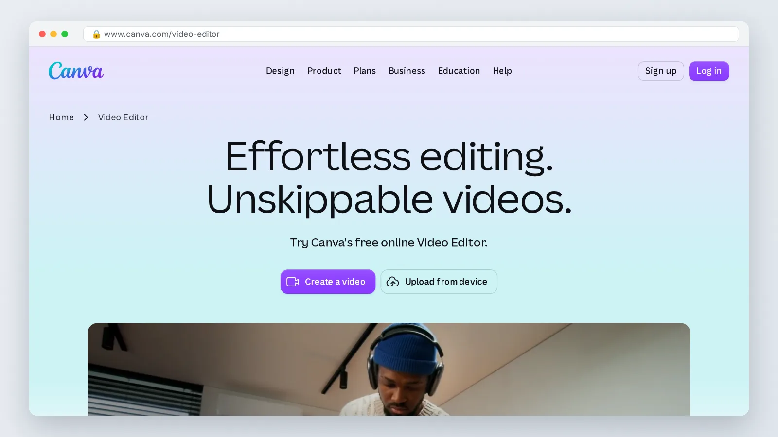 Canva Video Editor official site preview